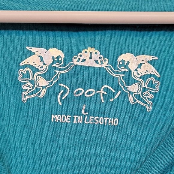 Poof! Women's Teal Long Sleeve Stretchy Shirt Size Large - Picture 2 of 11